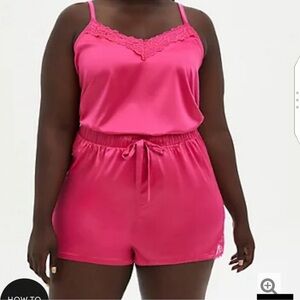Torrid Barbie Pink Lace Trim Pajama Set 2X like new